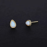 Opal Earrings 925 Sterling Silver Plated 14K for Women
