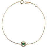 Sterling Silver Plated 14K Emerald Bracelet