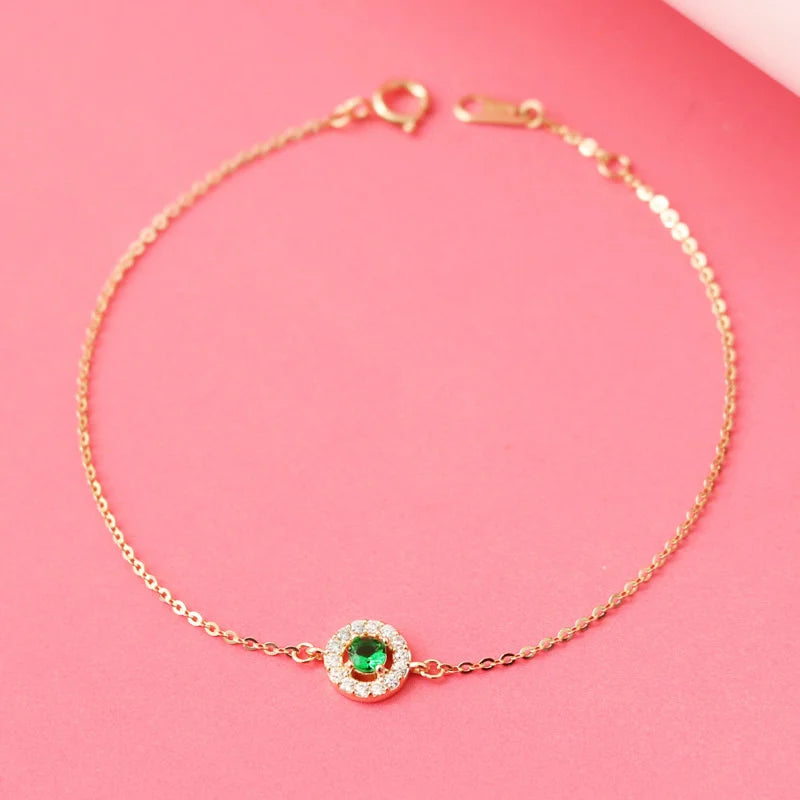 Sterling Silver Plated 14K Emerald Bracelet