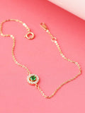 Sterling Silver Plated 14K Emerald Bracelet