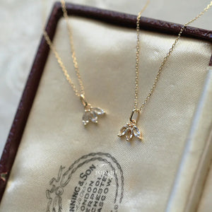 Sterling Silver Plated 14K French Necklace Japanese Pendant Collar