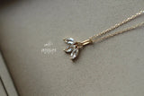 Sterling Silver Plated 14K French Necklace Japanese Pendant Collar