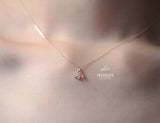 Sterling Silver Plated 14K French Necklace Japanese Pendant Collar