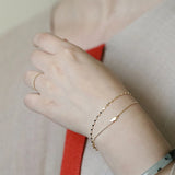 925 Silver Plated 14K Japanese Light Bracelet Smooth Face Thin Versatile Women