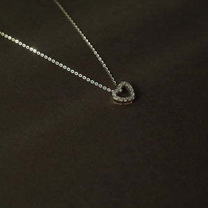 S925 Silver Plated 14K Love Diamond Heart Necklace Pendant