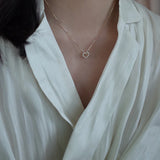 S925 Silver Plated 14K Love Diamond Heart Necklace Pendant