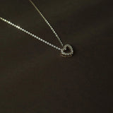 S925 Silver Plated 14K Love Diamond Heart Necklace Pendant