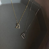 Sterling Silver Heart Pendant Necklace Collar Chain