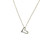 Sterling Silver Heart Pendant Necklace Collar Chain