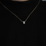 S925 Silver Plated 14K Necklace Zirconium Diamond Pendant Chain