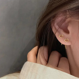S925 Sterling Silver Plated Love Hook Earrings Heart-shaped Earrings