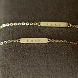 S925 Sterling Silver Plated 14k Bracelet Letter Lucky Mini Transit
