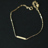 S925 Sterling Silver Plated 14k Bracelet Letter Lucky Mini Transit