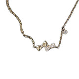 Sterling Silver 14k Bracelet Diamond Inlaid Mini Bow Girlfriend Gift