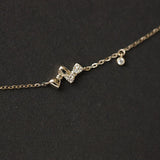 Sterling Silver 14k Bracelet Diamond Inlaid Mini Bow Girlfriend Gift