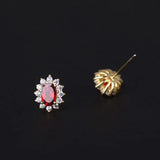 S925 Silver Plated Garnet Zircon Earrings