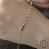 S925 Sterling Silver 14K Plated Zircon Bracelet For Women