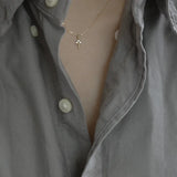 Sterling Silver 14K Necklace for Women Zircon Key Clavicle Chain