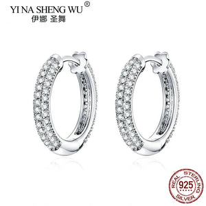 Platinum Plated Zircon Earrings for Women