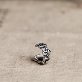 Sterling Silver Poker Clip Earrings Vintage Punk Ear Jewelry