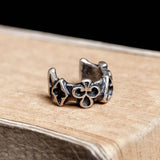 Sterling Silver Poker Clip Earrings Vintage Punk Ear Jewelry