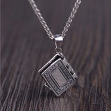 S925 Sterling Silver Punk Skull Head Whistle Pendant Jewelry