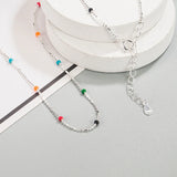 925 Silver Rainbow Beanie Necklace Light Ethnic Women's Jewelry