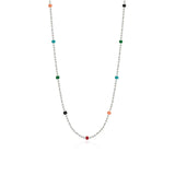 925 Silver Rainbow Beanie Necklace Light Ethnic Women's Jewelry
