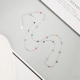 925 Silver Rainbow Beanie Necklace Light Ethnic Women's Jewelry
