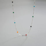 925 Silver Rainbow Beanie Necklace Light Ethnic Women's Jewelry