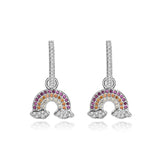 S925 Rainbow Diamond Cloud Earrings Female Mori Style Europe & US