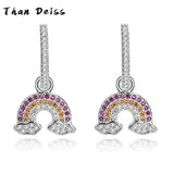 S925 Rainbow Diamond Cloud Earrings Female Mori Style Europe & US