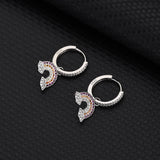 S925 Rainbow Diamond Cloud Earrings Female Mori Style Europe & US
