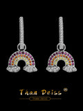 S925 Rainbow Diamond Cloud Earrings Female Mori Style Europe & US