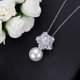 Sterling Silver Red Natural Pearls Necklace for Women Jewelry