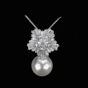 Sterling Silver Red Natural Pearls Necklace for Women Jewelry