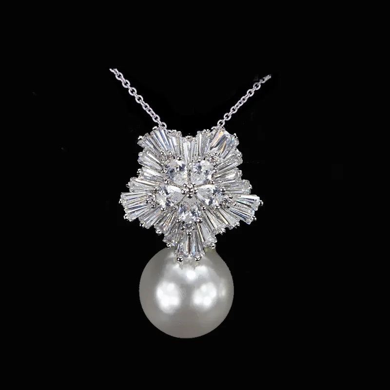 Sterling Silver Red Natural Pearls Necklace for Women Jewelry