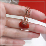 S925 Sterling Silver Red Agate Bracelet Sweet Gift