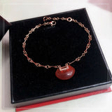 S925 Sterling Silver Red Agate Bracelet Sweet Gift