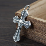 S925 Sterling Silver 3D Cross Pendant Thai Real Pure Silver Christ Jesus Pendant