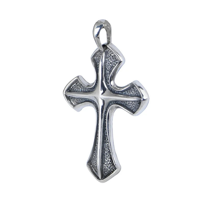 S925 Sterling Silver 3D Cross Pendant Thai Real Pure Silver Christ Jesus Pendant