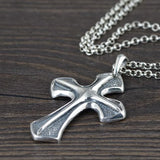 S925 Sterling Silver 3D Cross Pendant Thai Real Pure Silver Christ Jesus Pendant