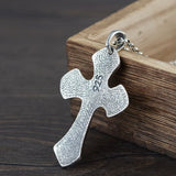 S925 Sterling Silver 3D Cross Pendant Thai Real Pure Silver Christ Jesus Pendant