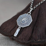 S925 Retro Chinese Wish Gossip Chain Pendant Real Silver Necklace Pendant