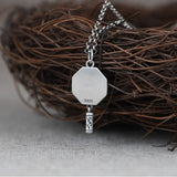 S925 Retro Chinese Wish Gossip Chain Pendant Real Silver Necklace Pendant