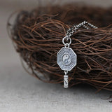 S925 Retro Chinese Wish Gossip Chain Pendant Real Silver Necklace Pendant