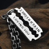 S925 Sterling Silver Retro Couple Blade Pendnat Thai Silver Creative Punk