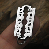 S925 Sterling Silver Retro Couple Blade Pendnat Thai Silver Creative Punk