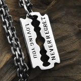 S925 Sterling Silver Retro Couple Blade Pendnat Thai Silver Creative Punk