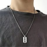 S925 Sterling Silver Retro Couple Blade Pendnat Thai Silver Creative Punk